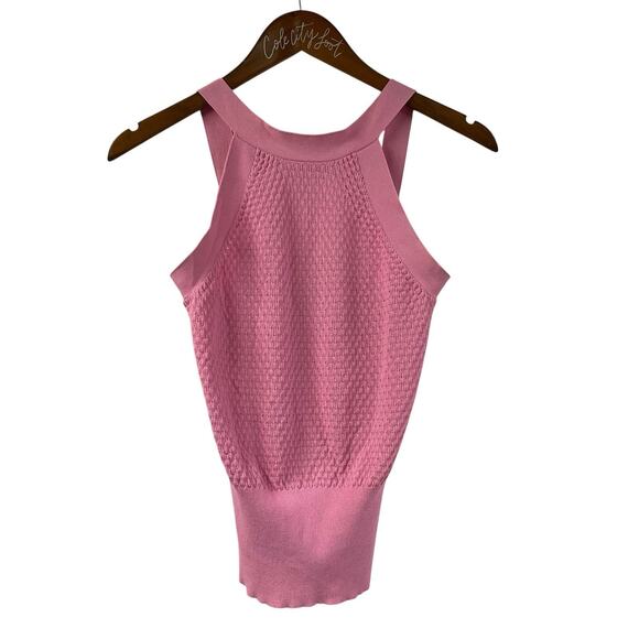 Cache Pink Tank Top Knit Sleeveless Top Small Vintage Bubblegum - Picture 1 of 6